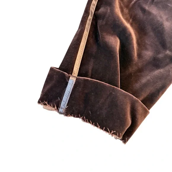 Vintage 1980s Escada by SRB Velvet Trousers Satin Trim (Made in Western Germany) - Picture 13 of 13